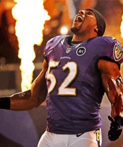 American Footballer Ray Lewis paint by number