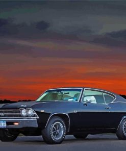 Black 1969 Cheverolet Chevelle paint by number