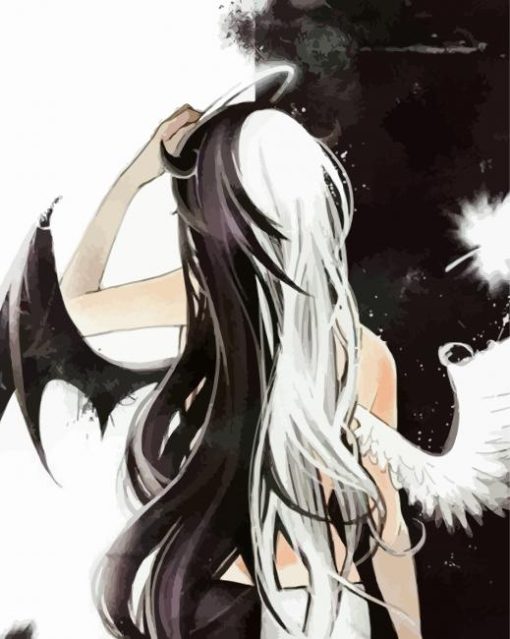 Black And White Angel Devil paint by number
