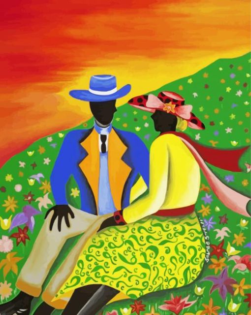 Black Couple Art paint by number