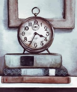 Books And Clocks Art paint by number