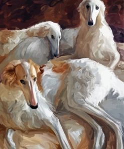 Borzoi Dogs Art paint by number
