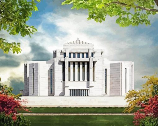 Canada Cardston Alberta Temple paint by number