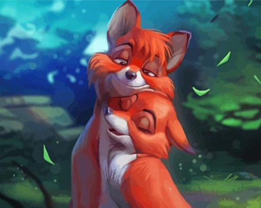 Cartoon Fox Couple paint by number