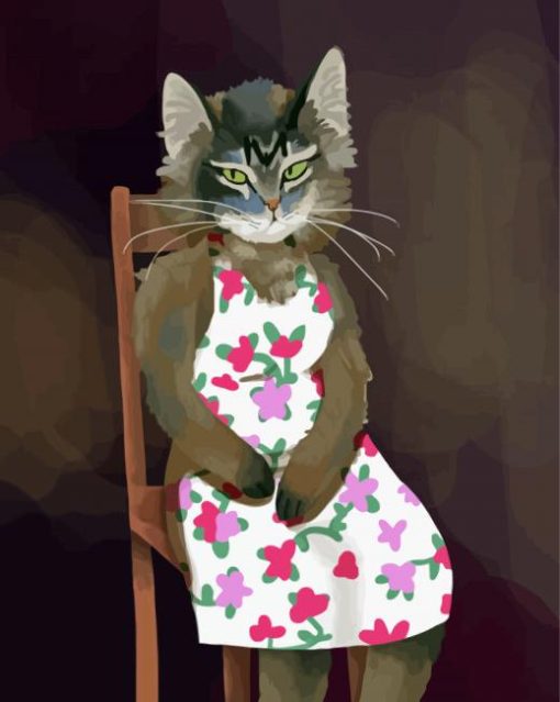 Cat In Dress Art paint by number