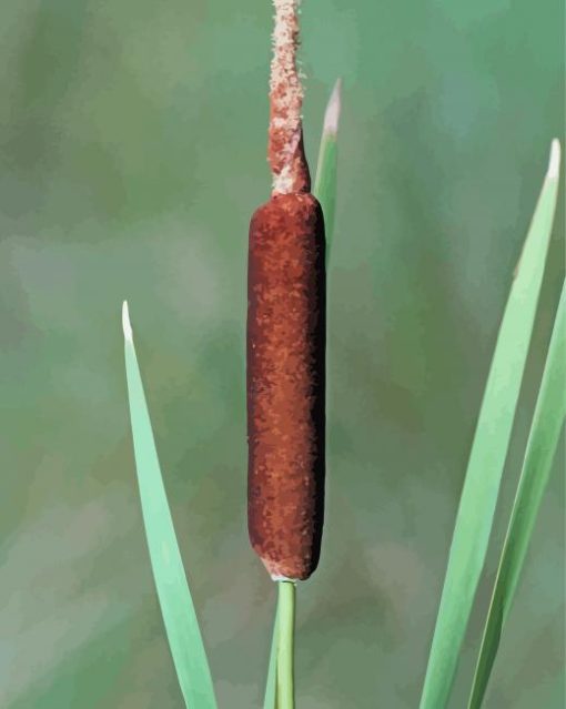 Cattail Plant paint by number