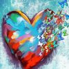 Colorful Heart Butterflies Art paint by number