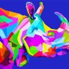 Colorful Rhino paint by number