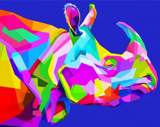 Colorful Rhino paint by number