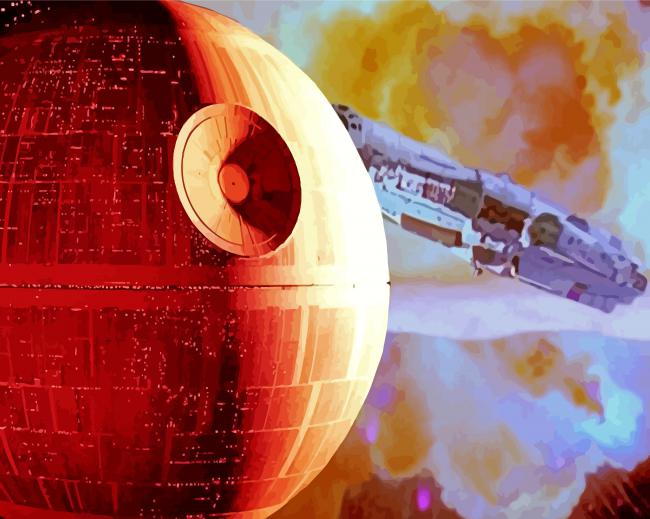 Star Wars Concept Death Star Paint By Numbers - PBN Canvas