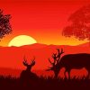 Deer Forest Silhouette paint by number