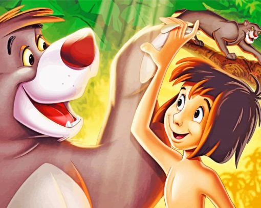 Disney Baloo And Mowgli paint by number