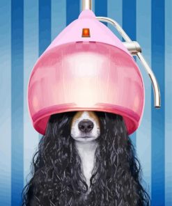 Dog With Long Hair At The Salon paint by number