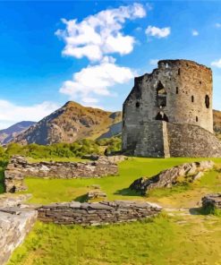 Dolbadarn Castle Snowdon paint by number
