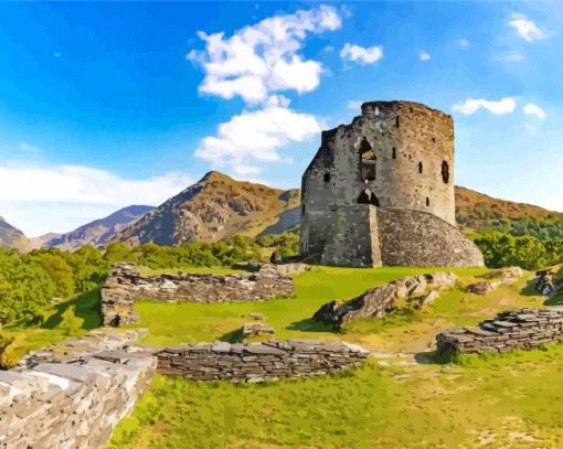 Dolbadarn Castle Snowdon paint by number