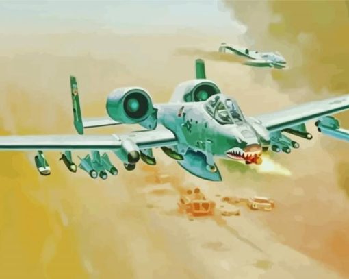 Fairchild Republic A 10 Thunderbolt II paint by number