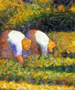 Farm Women At Work Seurat Art paint by number