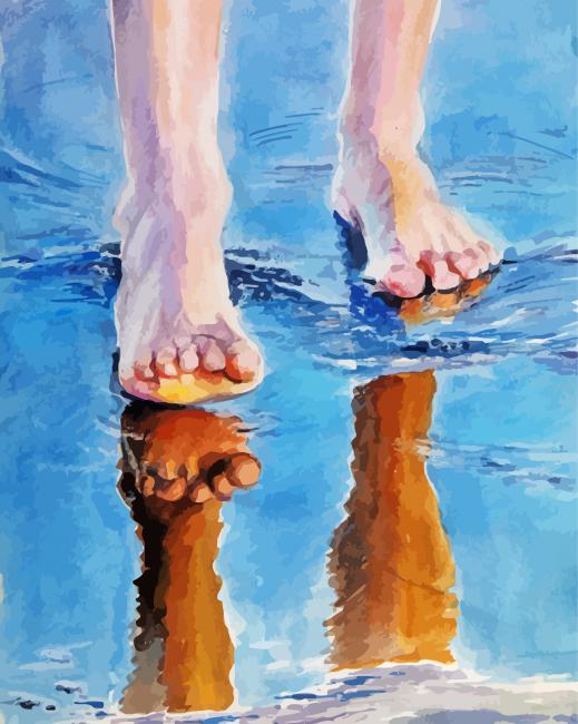 Feet On The Beach paint by number
