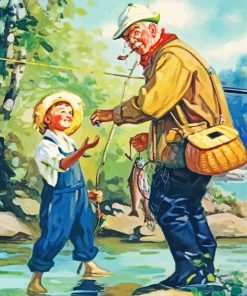 Fishing With Grandpa paint by number