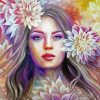 Floral Art Girl paint by number