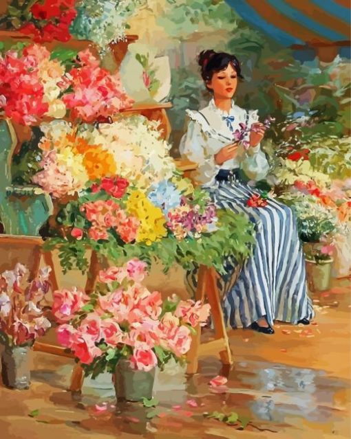 Florist Woman Art paint by number