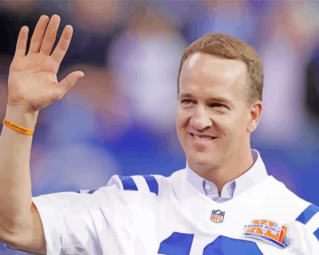 Football Quarterback Peyton Manning paint by number