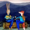 Fox And Rabbit Musicians paint by number