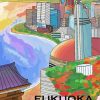 Fukuoka Japan Poster paint by number