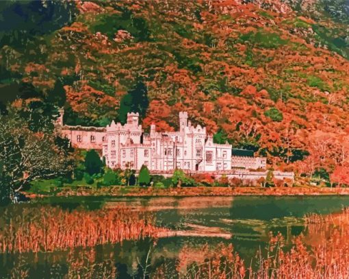 Galway Ireland kylemore Abbey paint by number