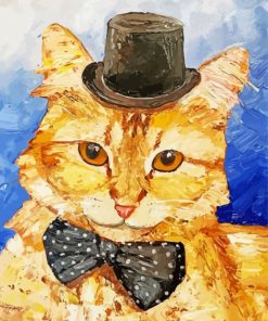 Ginger Cat With Bow Tie Art paint by number