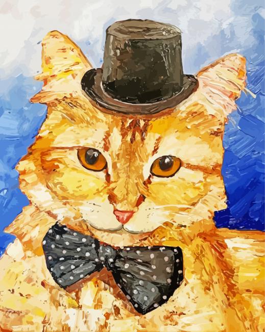 Ginger Cat With Bow Tie Art paint by number