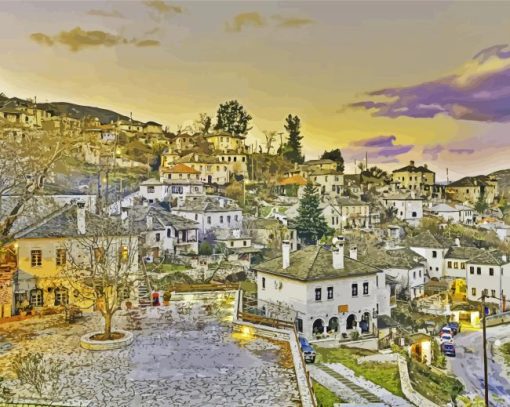 Greec Zagori Town paint by number