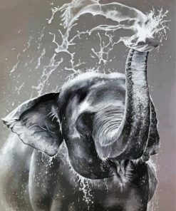 Grey And White Elephant paint by number
