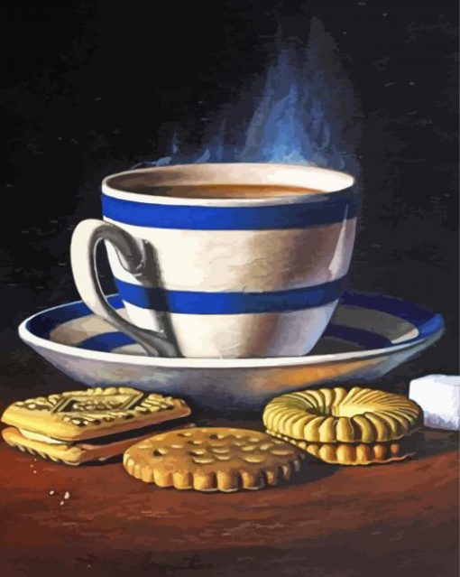 Hot Coffee And Biscuits paint by number