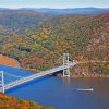 Hudson River Bridge Landscape paint by number
