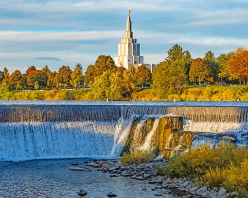 Idaho Falls Temple View paint by number