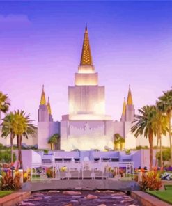 Ids Oakland California Temple At Sunrise paint by number