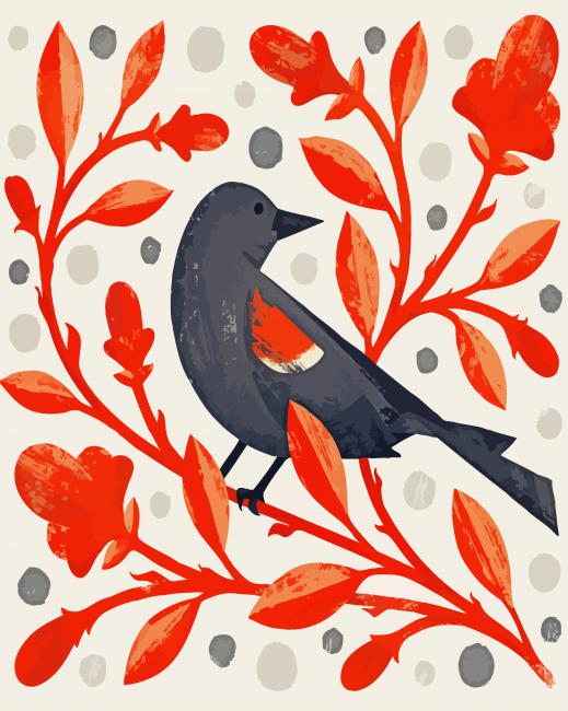 Illustration Black Bird paint by number