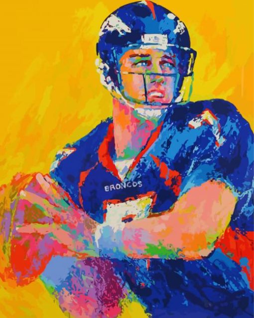 John Elway By Leroy Neiman paint by number
