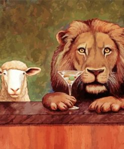 Lamb And Lion At The Bar paint by number