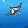 Manta Ray Fish paint by number