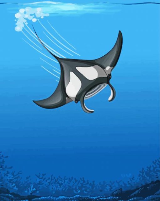 Manta Ray Fish paint by number