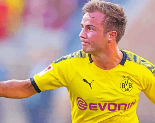 Mario Gotwe Borussia Dortmund BVB Player paint by number
