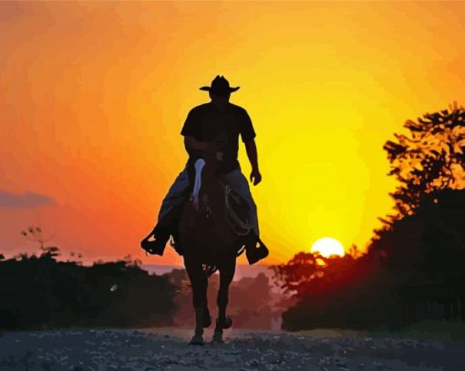 Marlboro Man Silhouette paint by number