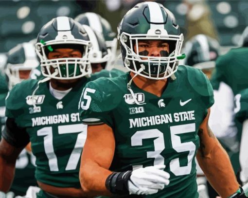 Michigan State Spartans American Football Team paint by number
