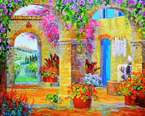 Old Town Floral Arch paint by number
