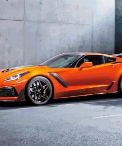 Orange Corvette ZR1 paint by number