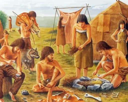Prehistory Family Art paint by number