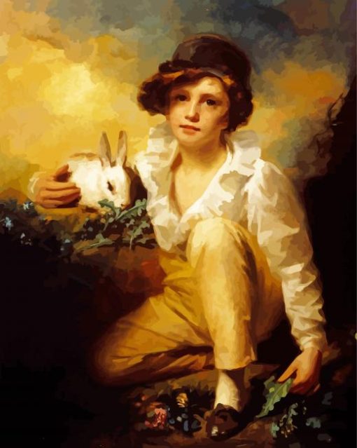 Rabbit And Boy Art paint by number