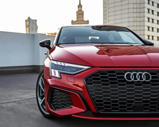 Red Audi A3 paint by number